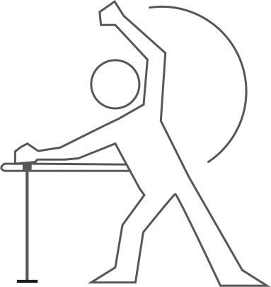 An icon of a person stretching and doing barre pilates