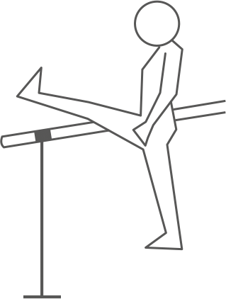 An icon of a person doing barre pilates
