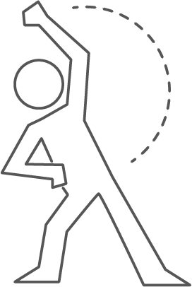 An icon of a person stretching and doing mat-based pilates