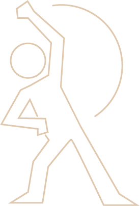 An icon of a person stretching and doing mat-based pilates